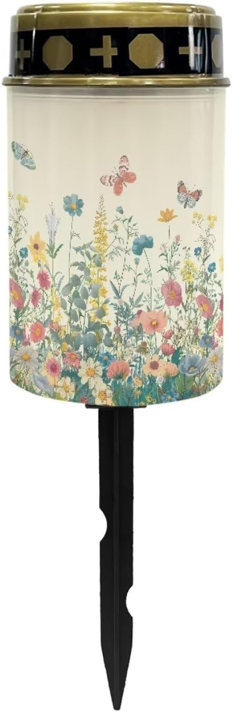 Butterfly Cemetery Solar Lights Solar Lights Outdoor Floral Waterproof Lights Cemetery for Yard Garden Solar Lights Outdoor Cemetery Decorative Eternal Lights for Cemetery Solar Powered