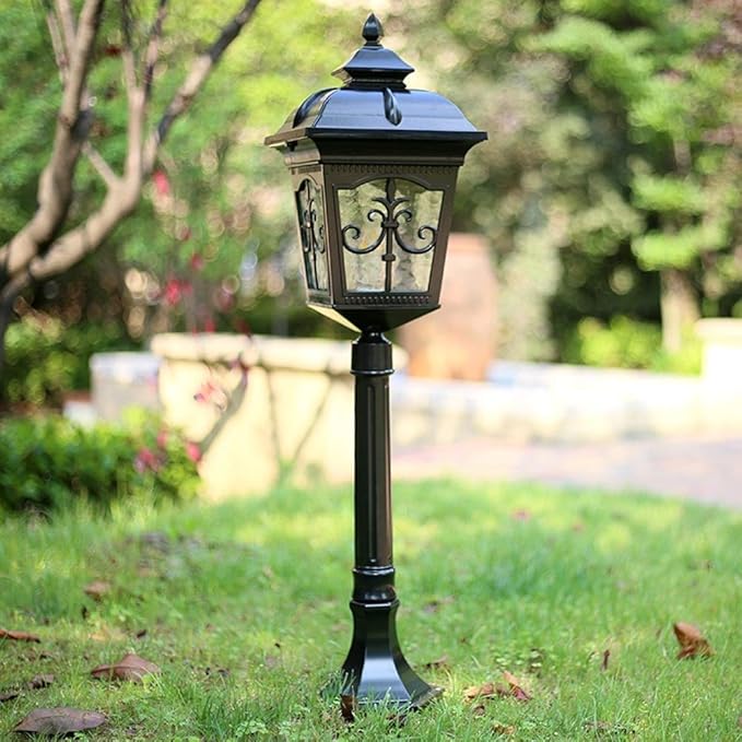 Lights Outdoor Anti-Rust Mini Street Light Garden Lamp European Victorian Aluminum Glass Outdoor Lawn Lamp Home | Lumora