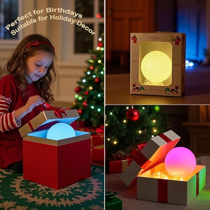 8 inch Solar Glowing Globe Light, 16 Colors Changing Solar Garden Ball Light, Auto-On/Off LED Glow Ball W/Remote, Waterproof Landscape Lighting Globe W/Ground Stake for Yard Patio Lawn Christmas Decor