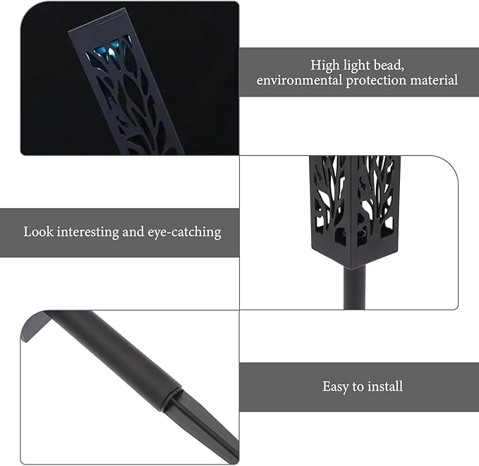 2 Pcs Solar Garden Lights LED Cutout Yard Stake Lawn Lamps Outdoor Decorative Solar Energy Pathway Lighting for | Lumora