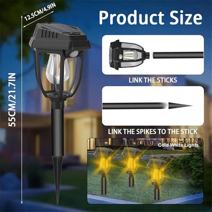 2 Pack Solar Pathway Lights Outdoor, Sensor Light Garden Lights Outdoor Warm White, Waterproof Led Solar Path Lights for Yard, Patio, Landscape, Walkway
