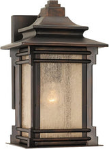 Franklin Iron Works Hickory Point Farmhouse Rustic Mission Outdoor Wall Light Fixture Walnut Bronze 12" Frosted | Lumora