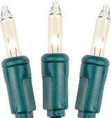 Novelty Lights 22 Feet 100 Bulbs Traditional Incandescent Mini Lights, Clear on Green Wire with 2.5" Spacing | Lumora