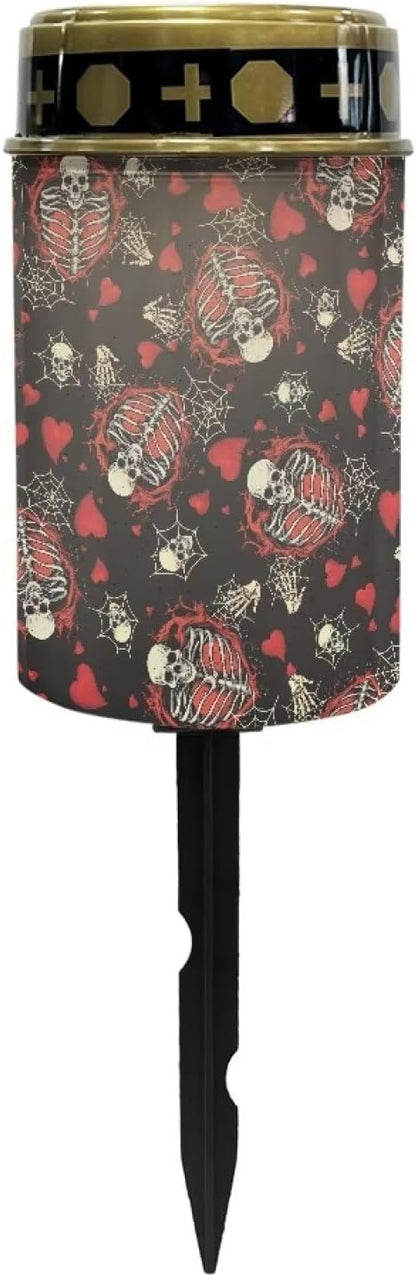 ZOUTAIRONG Skulls Solar Light for Cemetery Grave Solar Garden Lights Grave Decorations for Cemetery Solar Pathway Lights Outdoor Cemetery Solar Lights for Grave Solar Lights