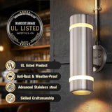 Cerdeco Modern Porch Light Outdoor Wall Lighting Cylinder Wall Sconce Nickel Finished | Lumora