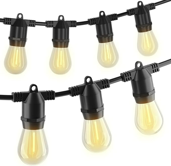 108FT LED Outdoor String Lights, IP65 Waterproof, S14 Shatterproof 27FT*4 Pack Outdoor String Lights (Maximum | Lumora