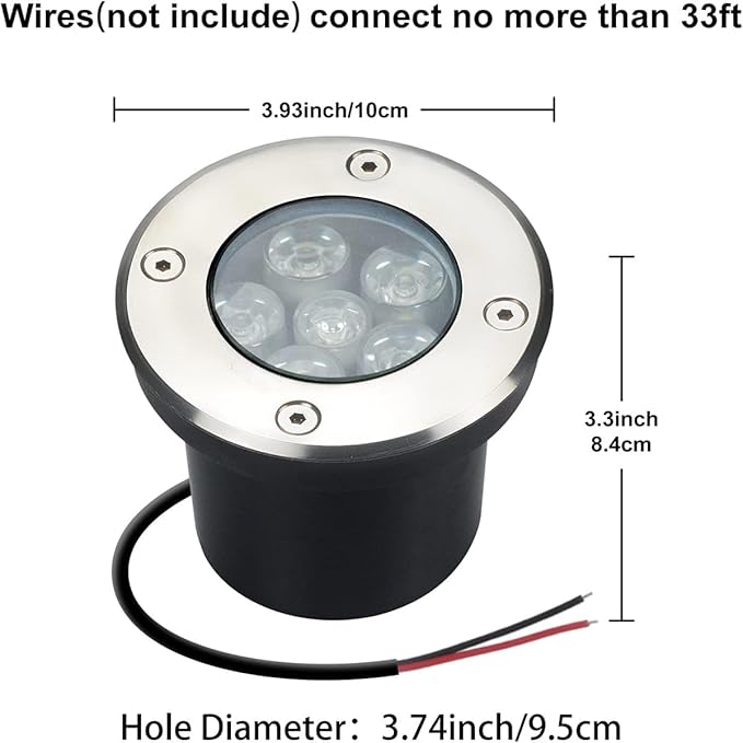 JESLED Landscape Lighting 6W LED Well Lights, 12V 24V Ground Lights 6000K Bright White, IP67 Waterproof Low Voltage | Lumora