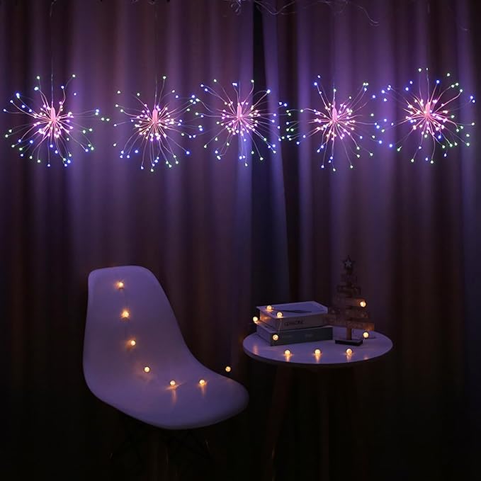 10 Pcs Total 1000 LED Firework Copper Wire Lights, 8 Modes Fairy Twinkle Lights Plug in String Lights 1M/3.3FT | Lumora