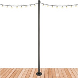 Premium String Light Pole - 1 Pack - Extends to 10 Feet - Deck Mount (Wood/Concrete) - Outdoor Path Light | Lumora