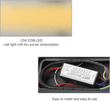 12W LED Wall Lamp Outdoor Square COB Balcony Lighting for Homes Bars Cafes Porches Aluminum Alloy Black | Lumora