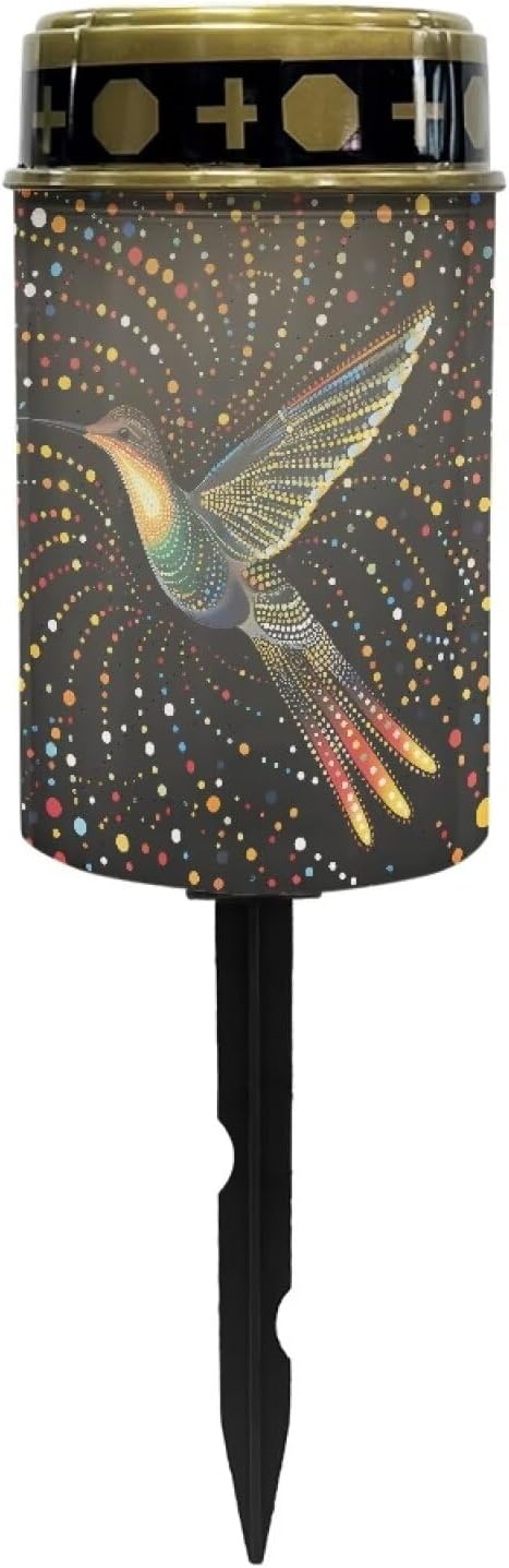 Hummingbird Cemetery Solar Powered Lights Auto On/Off Solar Garden Stake Lights Landscape Lights Cemetery Decorations for Grave Outdoor Lights for Loss of Loved One