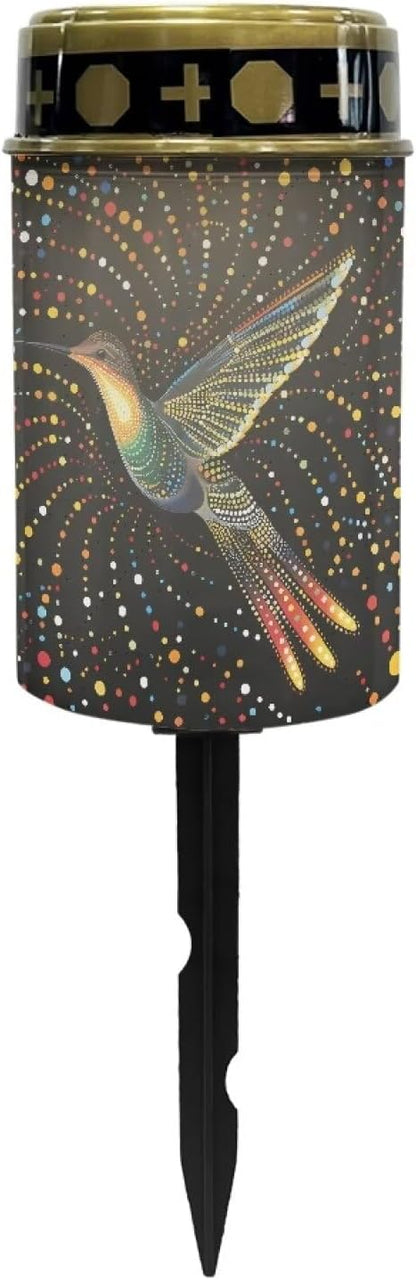Hummingbird Cemetery Solar Powered Lights Auto On/Off Solar Garden Stake Lights Landscape Lights Cemetery Decorations for Grave Outdoor Lights for Loss of Loved One