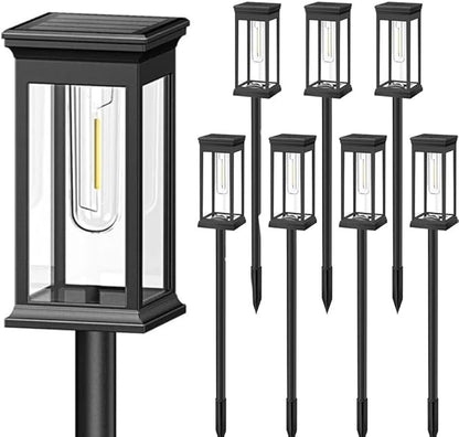 Outdoor Solar Garden Stake Light, Solar Lights Outdoor Pathway, Bright Garden Lights with Metal Stakes Design for Outside Path Walkway Driveway Sidewalk Lawn Yard Flower Bed(1pc)