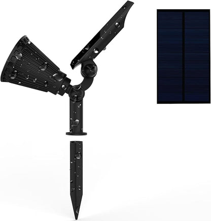 Magictec Solar Spotlights, 2-in-1 Adjustable 4 LED Wall/Landscape Solar Lights with Automatic On/Off Sensor, 2 Pack