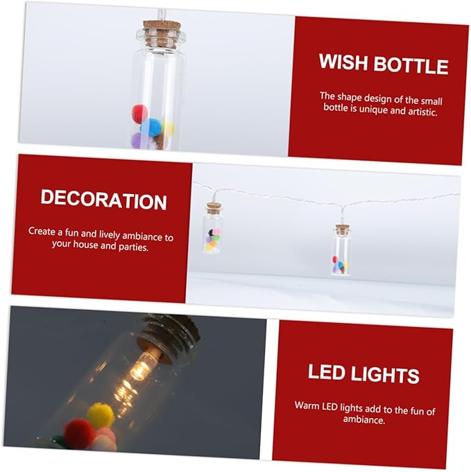 1pc Creative Wish Bottle String Light Led Colorful Decorative Lamp for Indoor and Outdoor Scene Decor Battery | Lumora