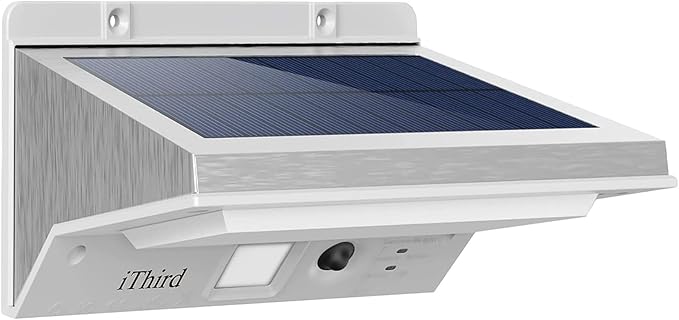 iThird Solar Motion Sensor Light Outdoor, LED Solar Powered Outdoor Lights Solar Security Lights Stainless Steel | Lumora