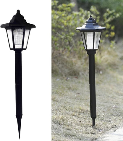4 Pcs Solar Garden Path Lights Hexagon White Light Solar Lawn Ground Landscape Lighting for Patio Yard Outdoor Use