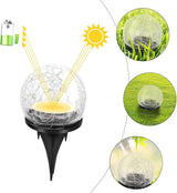 Kisangel Solar Cracked Globe Ground Light Warm Yellow Outdoor Garden Buried Lamp for Pathway Patio Lawn Decor Solar | Lumora