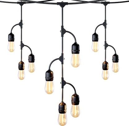 Maximm Outdoor String Lights Waterproof Shatterproof - LED Lights for Outside, with 10 Edison Plastic Bulbs Great for Patio, Home Decor, Outdoor Lights
