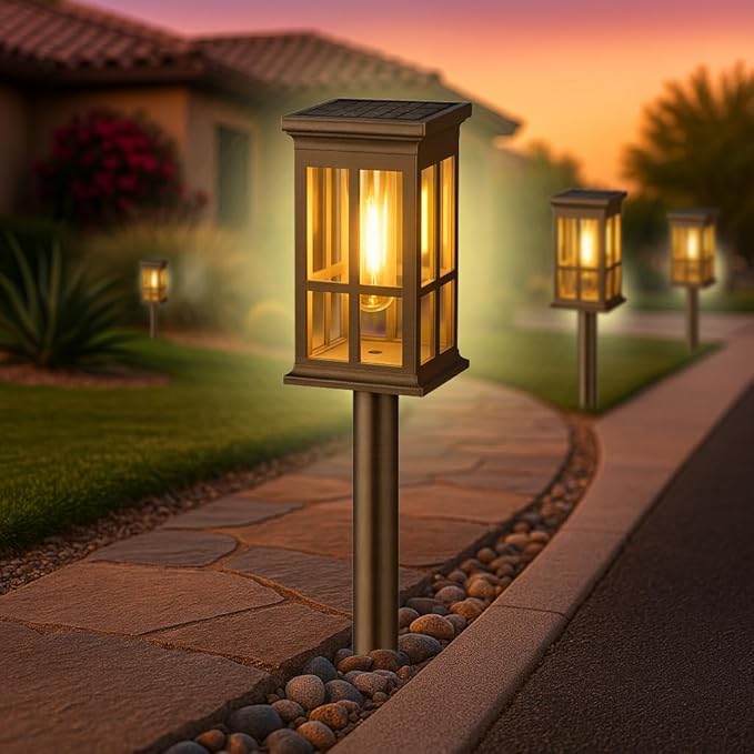 8-Pack Solar Lights Outdoor Waterproof – Solar Powered LED Outdoor Lights for Yard, Patio Light, Garden Decor Pathway Lighting, Lawn Lighting Waterproof, Driveway Decor Accent Glow Path Light