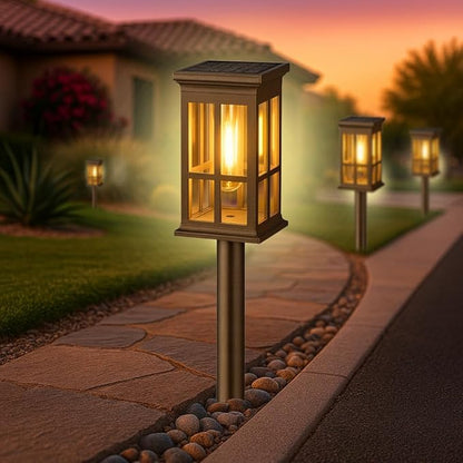 8-Pack Solar Lights Outdoor Waterproof – Solar Powered LED Outdoor Lights for Yard, Patio Light, Garden Decor Pathway Lighting, Lawn Lighting Waterproof, Driveway Decor Accent Glow Path Light