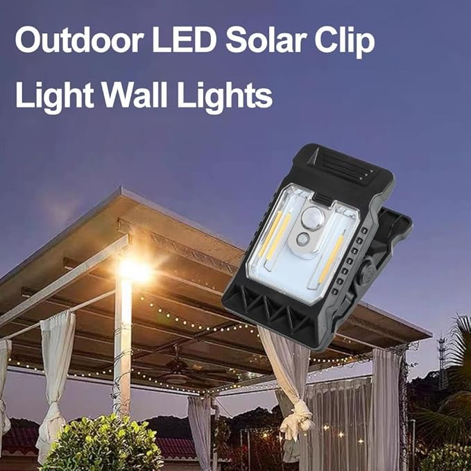 Solar Clip Light With Motion Sensor, 2026 new Clamp On Solar Lights For Camping Adjustable Clip On Led Light For Garden Multifunctional Clip Lamp For Garage, Emergency Led Light For Home (3PCS)
