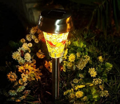 CTKcom Solar Mosaic Garden Lights Outdoor Decorative Mosaic LED Stake Lights Solar Powered Landscape Path Lighting for Lawn Path Patio Yard Walkway,3 Pack
