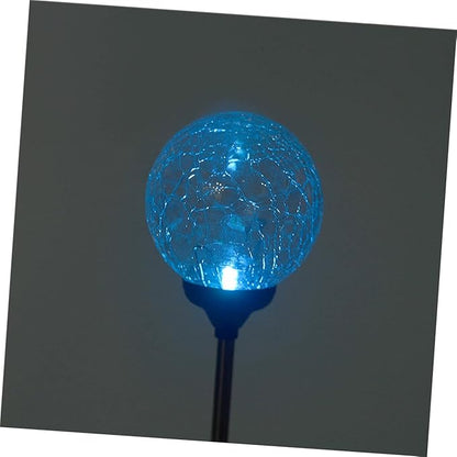Solar Glass Ball Stake Light Color Changing Led Garden Light Outdoor Plug Lamp for Pathways Yards Patios and Events