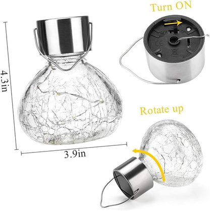 GALPADA Elegant Retro Solar Glass Ball Light Dusk to Dawn Outdoor Lighting Solar Pathway Lights for Garden Landscape