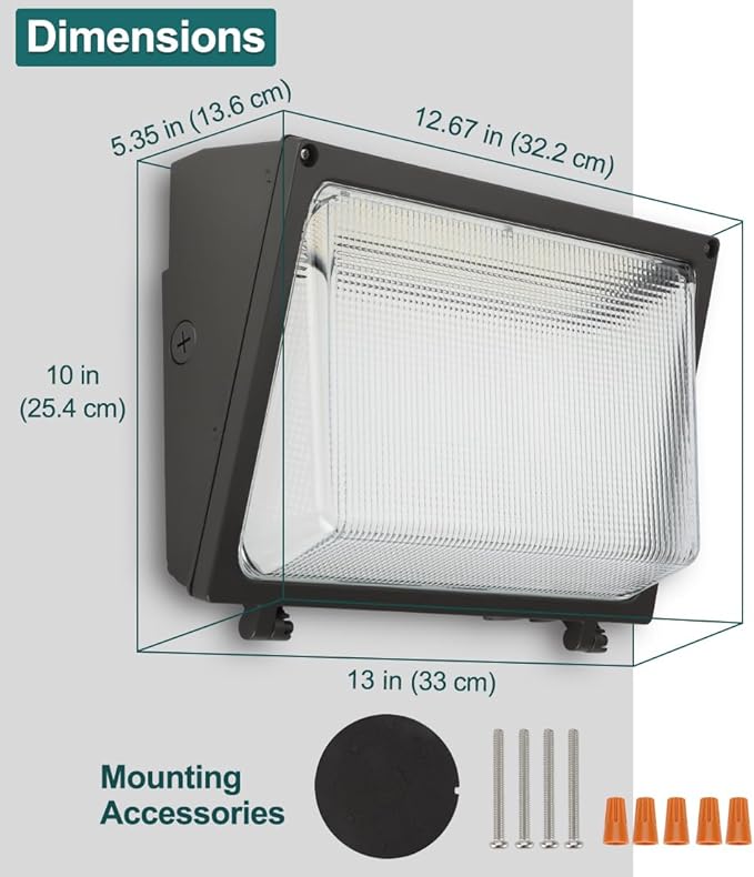 kadision 150W LED Wall Pack 120W 100W Adjustable, 19500lm 5000K 120-277V Dusk-to-Dawn Outdoor Lighting Exterior Light for House Parking Lot Warehouse Entrance, ETL Listed 1-Pack