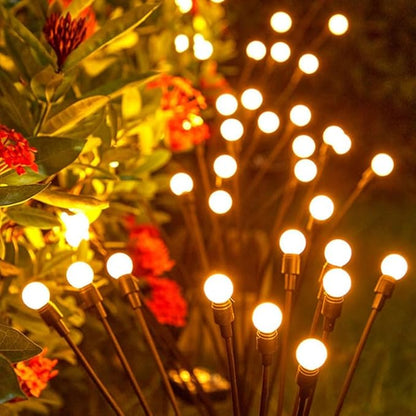 2 Pack Solar Lights Outdoor Firefly Style - Waterproof Outdoor Solar Light with 6 LEDs, Decorative Garden Decor for Yard, Patio, Pathway