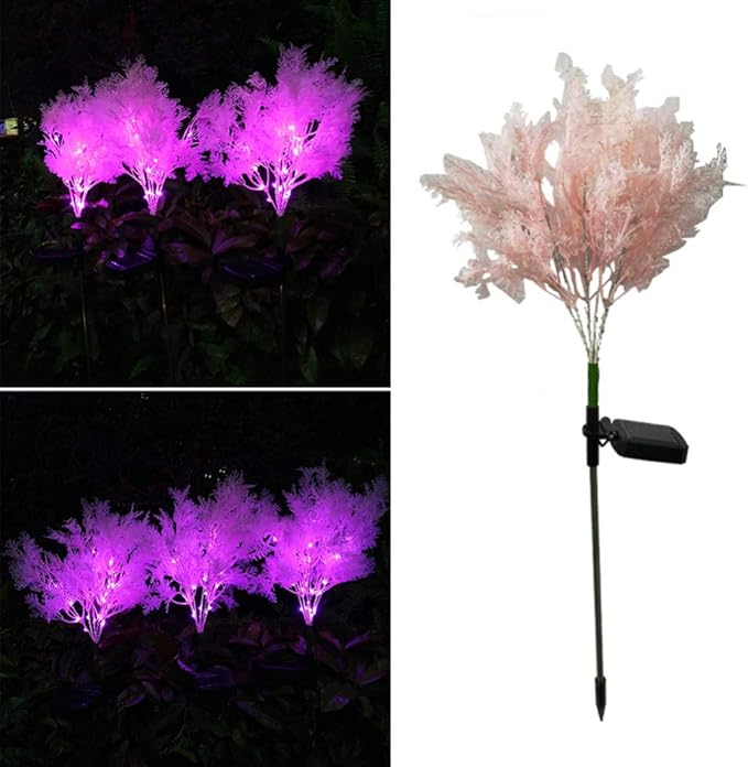 Uonlytech 1pc Solar Garden Lamp Decorative Light for Lawn Pathway and Durable Pink Solar Stick Light for Garden Decor