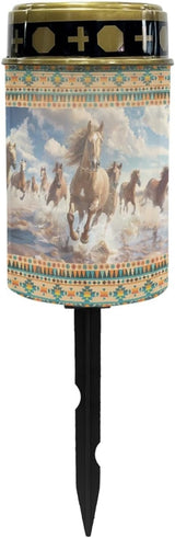Western Aztec Horse Solar Garden Lights Outdoor Pathway Light for Yard Patio Driveway,Cemetery Decoration for Grave | Lumora