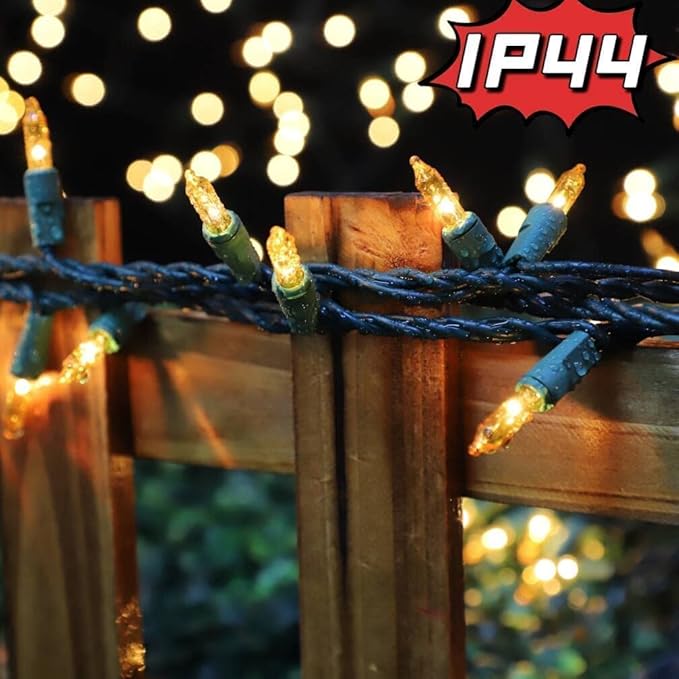LAMPHOME Clear Christmas String Lights 300 Count 63.8ft(2pk of 150L) Incandescent Bulb Mini Lights for Valentines Day Indoor Xmas Tree Garland Birthday Wedding Party Festival Decoration, Green Wire