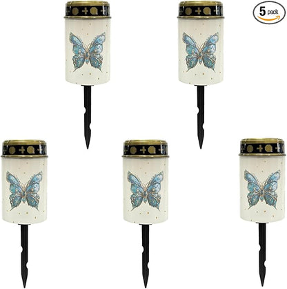 Blue Butterfly Solar Outdoor Lights Solar Stake Lights Waterproof Landscape Lighting,Solar Garden Lights Decoration for Yard Patio Pathway Driveway Fairy Lights
