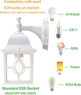 LIT-PaTH Outdoor Wall Lantern, White Large Exterior Wall Light Fixture, E26 Base, Anti-Rust Aluminum Porch Lighting | Lumora