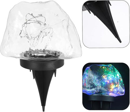 POPETPOP Decorative Solar Pathway Lights Outdoor Led Pebble Shape Lights for Lawn Driveway and Garden Easy Installation