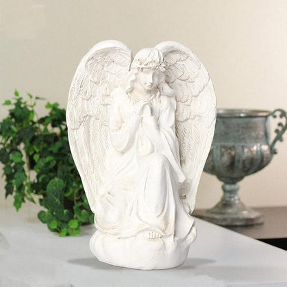 Ulalaza Outdoor Resin Solar Lights Angel Shape Solar Powered LED Lamp Waterproof Garden Light Decoration for Walkway Path Landscape Lawn Yard