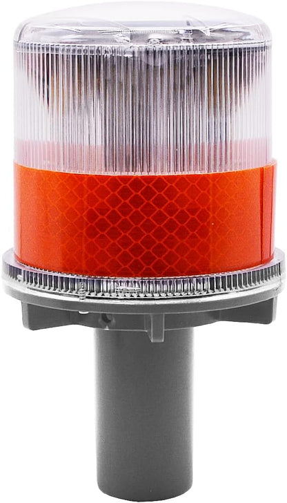 PENCK Solar LED Warning Light Waterproof Driveway Lights Flashing Barricade Light Road Construction Safety Signs Flash Traffic Light for Outdoor Fence Patio Yard Home Pathway Stairs Garden (Amber)