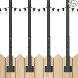 4 Pack 2.8Ft String Light Poles 4 Pack,Light Poles for Outside Lights,Outdoor with Fence Brackets Hanging | Lumora