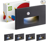 ASD LED Recessed Step Light Fixture, Dusk to Dawn Outdoor Tread Lighting | 3CCT, Motion Sensor, Photocell | Lumora