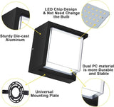 Outdoor Wall Light, 6000K Daylight Small Anti Rust Exterior Wall Lighting Fixtures, Black Square Wall Mount 12W LED | Lumora