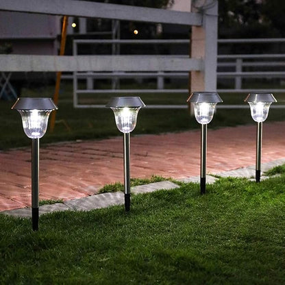 2- Pack Solar Lights Outdoor for Garden Walkway Led Solar Garden Lights Outdoor Waterproof for Pathway,Solar Pathway Lights Yard Lights for Patio Driveway Lawn Backyard Sidewalk Lighting,White L (WHI
