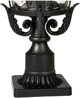 John Timberland Marseille Rustic Vintage Outdoor Post Light with Pier Mount Textured Black Metal 27" Clear Hammered | Lumora