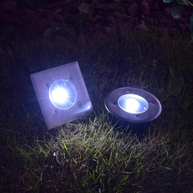 DOITOOL Flat Solar Lights Outdoor Pathway: 4PCS Lights Outdoor Waterproof Solar Ground Lights - Solar Disk Light | Lumora