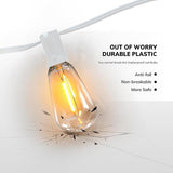 Achin Outdoor String Lights White 100Ft LED Patio Lights Outdoor Waterproof with 50+2 Shatterproof ST38 Bulbs 2200K | Lumora