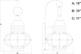 VAXCEL 2-Pack Chatham 18 in. H 1-Light Textured Black Coastal Outdoor Wall Sconce Made of Durable Steel, Clear | Lumora
