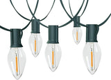 C9 LED Christmas Lights Outdoor 25FT, 25 Energy Efficient Warm White Vintage Bulbs, Connectable, Weatherproof for | Lumora