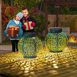 TAKE ME 2 Packs Solar Lanterns Outdoor Lights Waterproof Garden Lanterns for Patio,Outside Mothers Day Gifts Mom Wife Grandma Birthday Gifts [Set of 2]