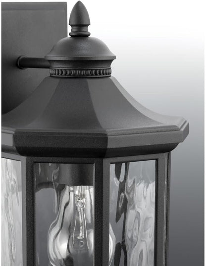 Progress Lighting Edition Collection 1-Light Water Glass Traditional Outdoor Small Wall Lantern Light Antique Bronze